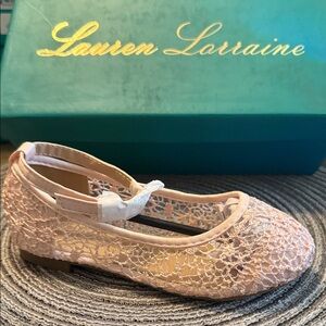 2/$25 Lauren Lorraine girls Blush Lace Flats size 10.5 new in box